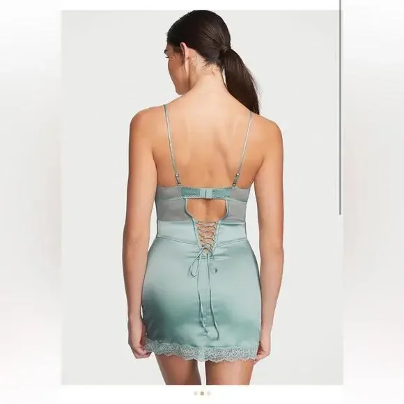 Victorias Secret Satin Corset Slip - Picture 3 of 8